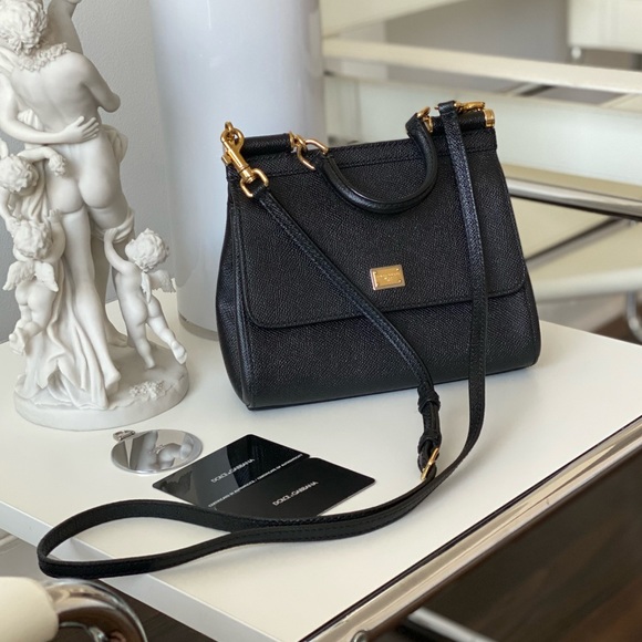 Dolce & Gabbana Handbags - Dolce & Gabbana Small Sicily Black Leather Bag